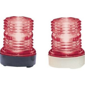 Φανός Περίβλεπτος με Μαύρη Βάση και Κόκκινο Γυαλί 03216-B, Eval - Image 1