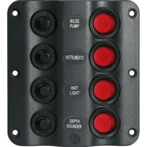 Διακόπτης Σκάφους με Πάνελ Πινάκας Αδιάβροχος 4 Διακόπτες 04720-4, Eval - Image 1