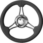 Τιμόνι Πολυουρεθάνης με Inox Ακτίνες Διάμετρος 350mm 03552-BL, Eval