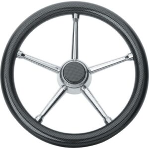 Τιμόνι με Inox Ακτίνες Φ350mm Πολυκαρμπονικό 03548-CR, Eval