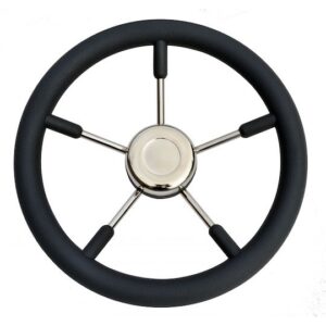Τιμόνι Inox με Λαβή Πολυουρεθάνης 360mm 01677-36BL, Eval