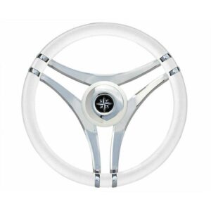 Τιμόνι Πολυουρεθάνης Με Inox Ακτίνες 03347-35WH, Eval