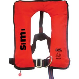 Simi Σωσίβιο Ζώνης Ενηλίκου Φουσκωτό 150N Κόκκινο με Κρίκο Πρόσδεσης 04326-1, Eval - Image 1