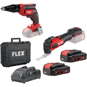 Σετ Κατσαβίδι & Πολυεργαλείο Brushless 18V με 2 Μπαταρίες 2.5Ah 532427, Flex - Image 1